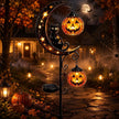 Solar Halloween Black Cat Garden Stake Light, Pumpkin Moon Yard Decor，#A | Solar-Powered Halloween Garden Stake with Glowing Pumpkin, Black Cat and Moon Design Festive Outdoor Yard Lawn Pathway Decor