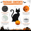 Fumete 4 Set Halloween Solar Pumpkin Cat Pathway Light, Outdoor Stake Decor | Halloween Black Cat Yard Stakes, Pumpkin Pathway Candles Lights, Wire Free Waterproof, Garden Patio Yard Lawn Outdoor Decor