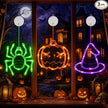 LOLStar Halloween Window Lights, 3 Pack Pumpkin, Spider, Witch Hat Lights | Halloween Decoration Lights, 2026 Upgraded Dyed Design, 8 Flashing Modes, Timer, Battery Operated, Suction Cup, Indoor Lights