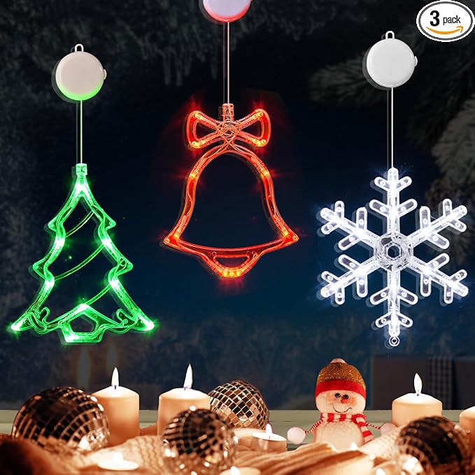 LOLStar Halloween Window Lights, 3 Pack Pumpkin, Spider, Witch Hat Lights | Halloween Decoration Lights, 2026 Upgraded Dyed Design, 8 Flashing Modes, Timer, Battery Operated, Suction Cup, Indoor Lights