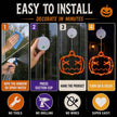LOLStar Halloween Window Lights, 3 Pack Pumpkin, Spider, Witch Hat Lights | Halloween Decoration Lights, 2026 Upgraded Dyed Design, 8 Flashing Modes, Timer, Battery Operated, Suction Cup, Indoor Lights