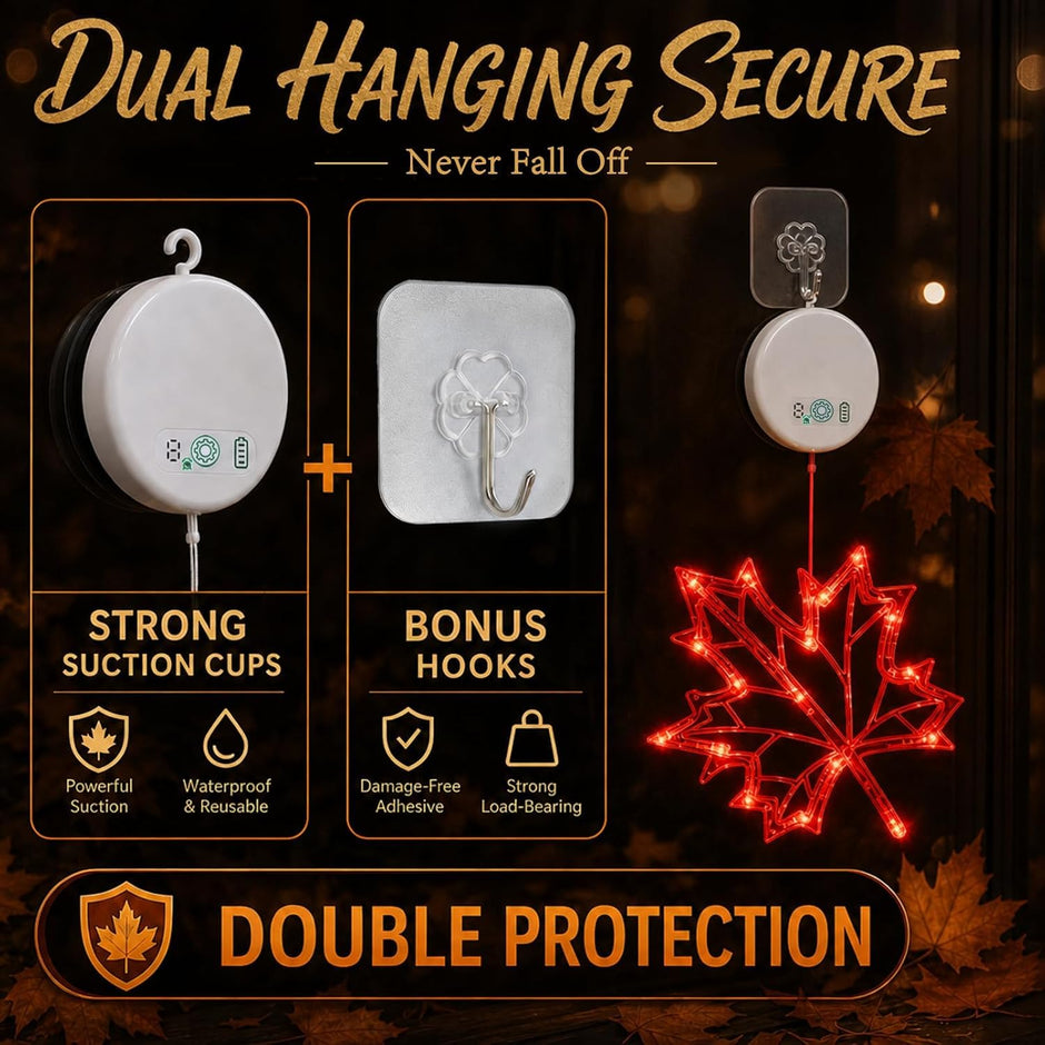 LOLStar Acorn Maple Leaves Pumpkin Thanksgiving Lights, 3 Pack Rechargeable | USB Rechargeable Thanksgiving Lights, Fall Lights with Suction Cups, 8 Flashing Mode and Timer, Autumn Decorations