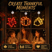 LOLStar Acorn Maple Leaves Pumpkin Thanksgiving Lights, 3 Pack Rechargeable | USB Rechargeable Thanksgiving Lights, Fall Lights with Suction Cups, 8 Flashing Mode and Timer, Autumn Decorations