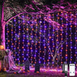 JMEXSUSS 300LED Orange Halloween Curtain Lights with Remote