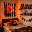 JMEXSUSS 300LED Orange Halloween Curtain Lights with Remote