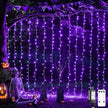 JMEXSUSS 300LED Orange Halloween Curtain Lights with Remote