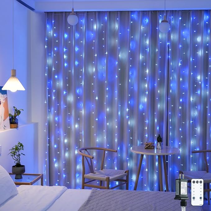 JMEXSUSS 300LED Orange Halloween Curtain Lights with Remote