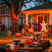 JMEXSUSS 300LED Orange Halloween Curtain Lights with Remote