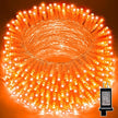 LAMPHOME 165ft Halloween Lights, 500 LED Transparent Wire Fairy Starry String Light Plug in, 16Lighting Modes for Indoor Outdoor Xmas Tree Wedding Party Decoration
