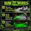 Aurelema 1 Pack Green Laser Halloween Module Generator with Timer,Green | Halloween Projector Light, Work with Low Lying Fog Machine (Not Included), IP67 Waterproof Outdoor Scary House Garden Decor