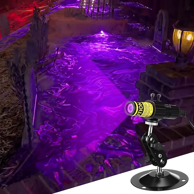 Aurelema 1 Pack Green Laser Halloween Module Generator with Timer,Green | Halloween Projector Light, Work with Low Lying Fog Machine (Not Included), IP67 Waterproof Outdoor Scary House Garden Decor